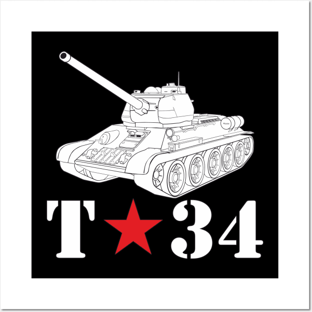 Soviet T-34 tank Wall Art by FAawRay